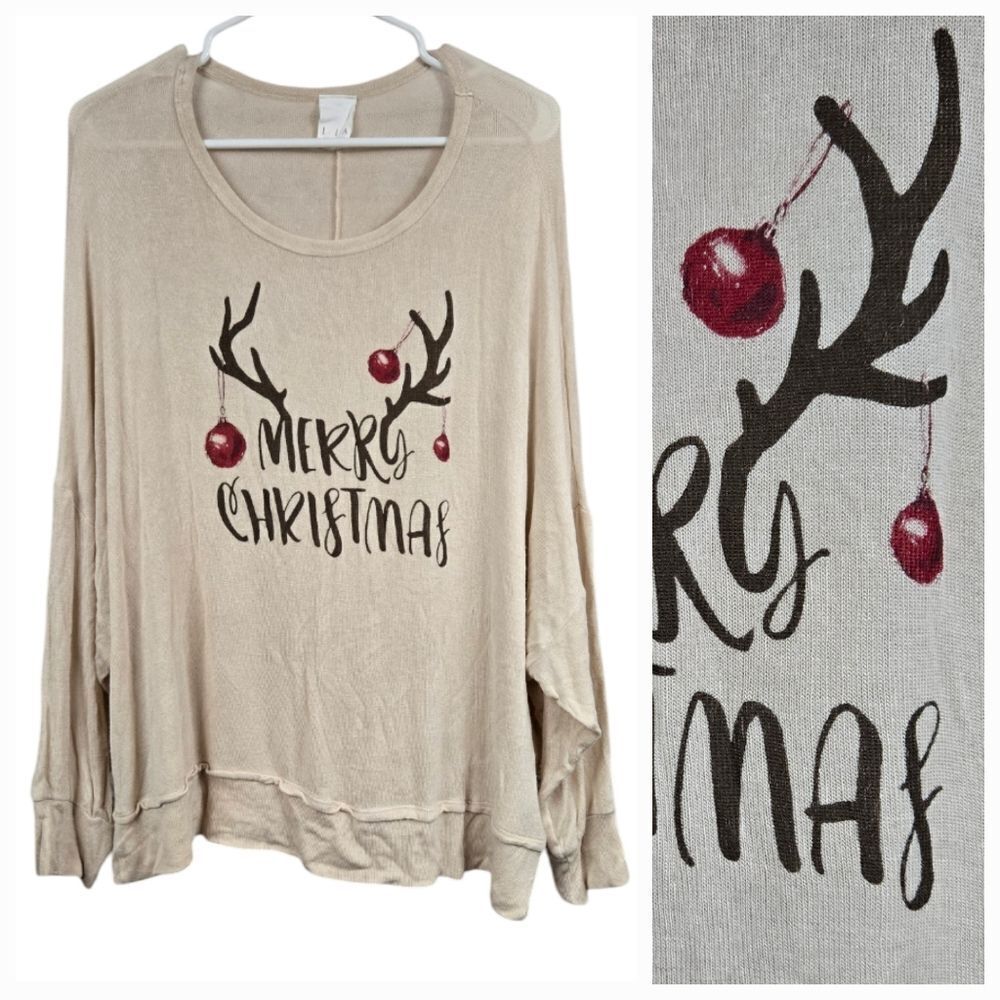 Merry Christmas Sweater Reindeer🦌 Deer Antler Ornament Bulbs Holiday Pullover